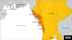 Burma map, state of Rakhine 