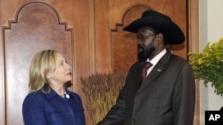 美國國務卿希拉里‧克林頓6月13日在埃塞俄比亞的亞的斯亞貝巴與蘇丹第一副總統薩爾瓦‧基爾會晤