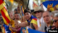 Une manifestation de séparatistes catalans.