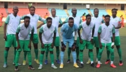 Les joueurs du Daring Club Motema Pembe lors de la finale de la 56e finale de la Coupe du Congo, à Kinshasa, le 30 juin 2021.