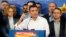 FILE - Zoran Zaev, the leader of the opposition Social-Democratic Alliance of Macedonia, gestures while speaking at a news conference at the party headquarters in Skopje, Macedonia, March 2, 2015.