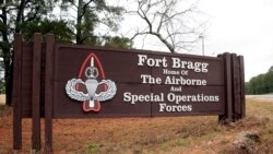 A sign for at Fort Bragg, N.C., is shown, Jan. 4, 2020.