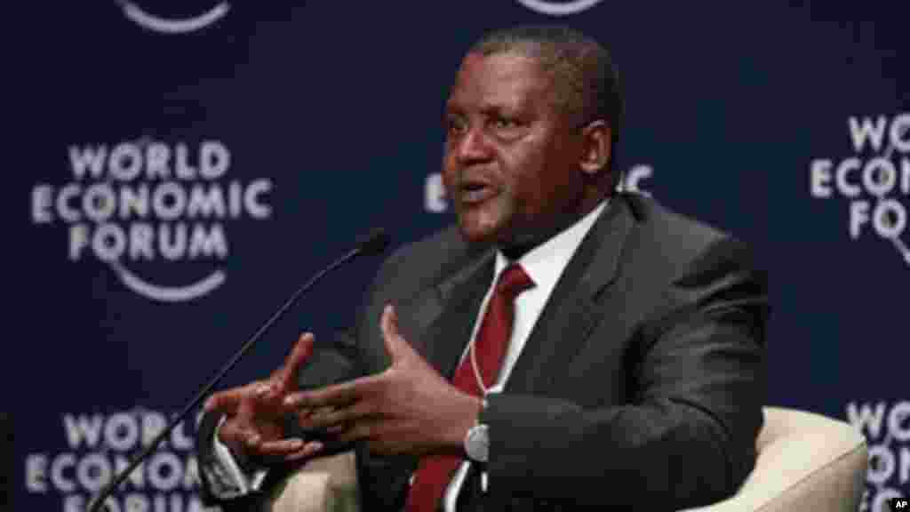 Aliko Dangote, Dandalin tattalin Arzikin Duniya (WEF) da Abuja, Mayu 8, 2014.