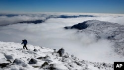 Tanpèt nèj sou Mount Washington nan Eta New Hampshire.