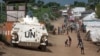 FILE - A U.N. armored personnel vehicle stops in a refugee camp in Juba South Sudan, July 25, 2016.