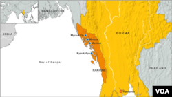 Burma map, state of Rakhine