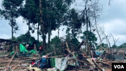 The bombing of a refugee camp in Myanmar’s Paekon Township, near the Karenni and Shan state borders, destroyed buildings and killed 10 people, including seven children. 