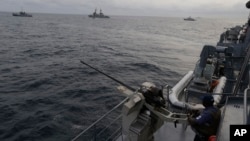 Les marins de l'armée nigériane en entraînement près de Lagos, le 27 mai 2016.