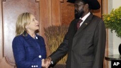 Hillary iyo madaxwyne Salva Kiir