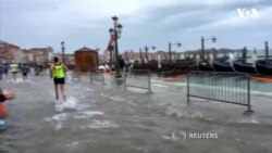 Яка повінь? По затопленій Венеції пробігли марафонці. Відео