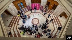 Marian Enache, the president of Romania's Constitutional Court, delivers a statement to the media after the court validated the first round of presidential elections, in Bucharest, Romania, Dec. 2, 2024.