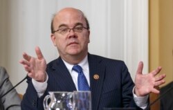FILE - Rep. Jim McGovern, D-Mass., speaks on Capitol Hill in Washington.