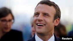 Emmanuel Macron en visite à Saint-Nazaire, à l'ouest de la France, le 31 mai 2017.
