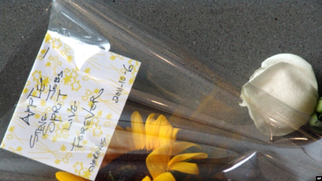 香港的蘋果迷以鮮花悼念喬布斯