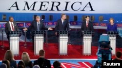 Republican candidates at the second presidential debate this year were placed in front of Air Force One, the one President Ronald Reagan used when he was in office. 