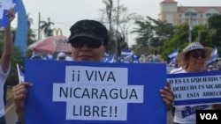 Nicaraguenses marcharon en contra del gobierno de Daniel Ortega, en Managua, el 9 de mayo de 2018.