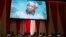 A previous address to the United Nations by former South African President Nelson Mandela is shown on a video screen during an informal meeting of the plenary of the General Assembly to commemorate Nelson Mandela International Day at the United Nations he