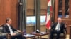 US Envoy Amos Hochstein (L) meets with Lebanon's Parliament Speaker Nabih Berri in Beirut on October 21, 2024.