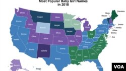 Most Popular Baby Girl Names in 2018