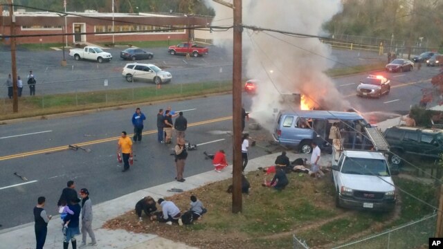 Escena del fatal accidente en Hyattsville, Maryland, el domingo 8 de noviembre.