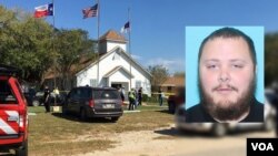 Devin Patrick Kelley (insert), pelaku penembakan di gereja kota Sutherland Springs, Texas hari Minggu (5/11) yang menewaskan 26 orang. 