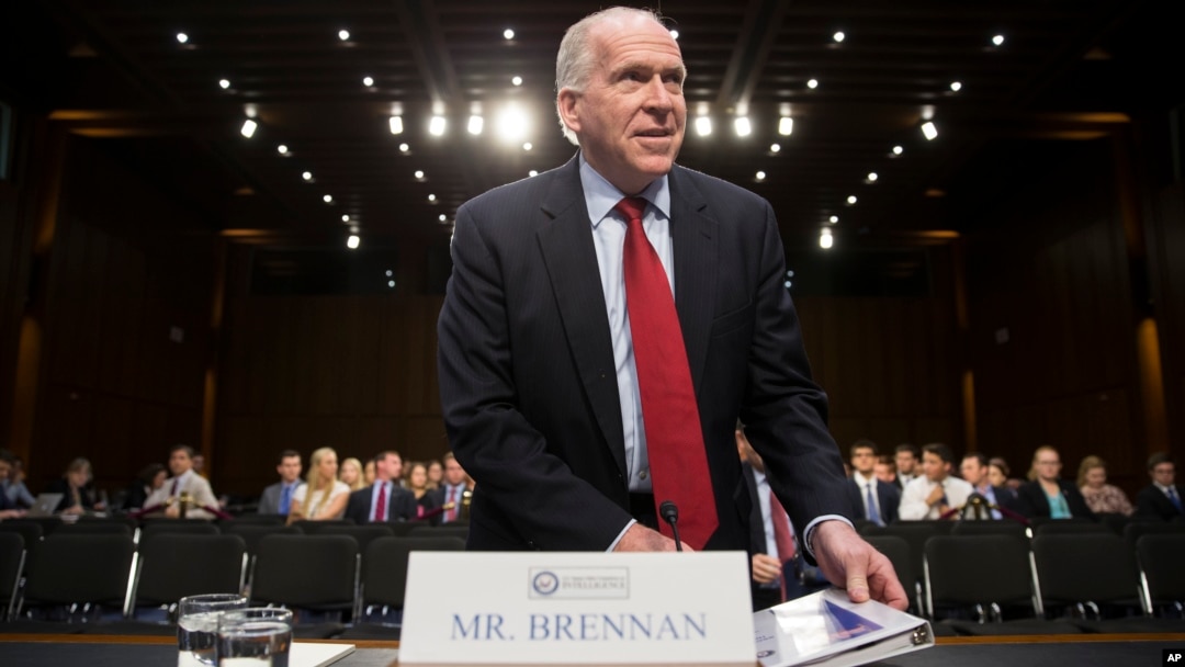 CIA Director John Brennan arrives on Capitol Hill in Washington to testify before the Senate Intelligence Committee hearing on the Islamic State, June 16, 2016.