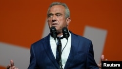 FILE - Independent U.S. presidential candidate Robert F. Kennedy Jr speaks at Bitcoin 2024 in Nashville, Tennessee, July 26, 2024. 