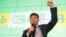 Ukrainian comic actor and presidential candidate Volodymyr Zelenskiy delivers a speech following the announcement of the first exit poll in a presidential election at his campaign headquarters in Kyiv, Ukraine March 31, 2019.