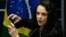 Brazilian jurist Janaina Paschoal, co-author of the complaint against suspended president Dilma Rousseff, speaks during the Senate's debate impeachment trial against Rousseff at the National Congress in Brasilia, Aug, 30, 2016.