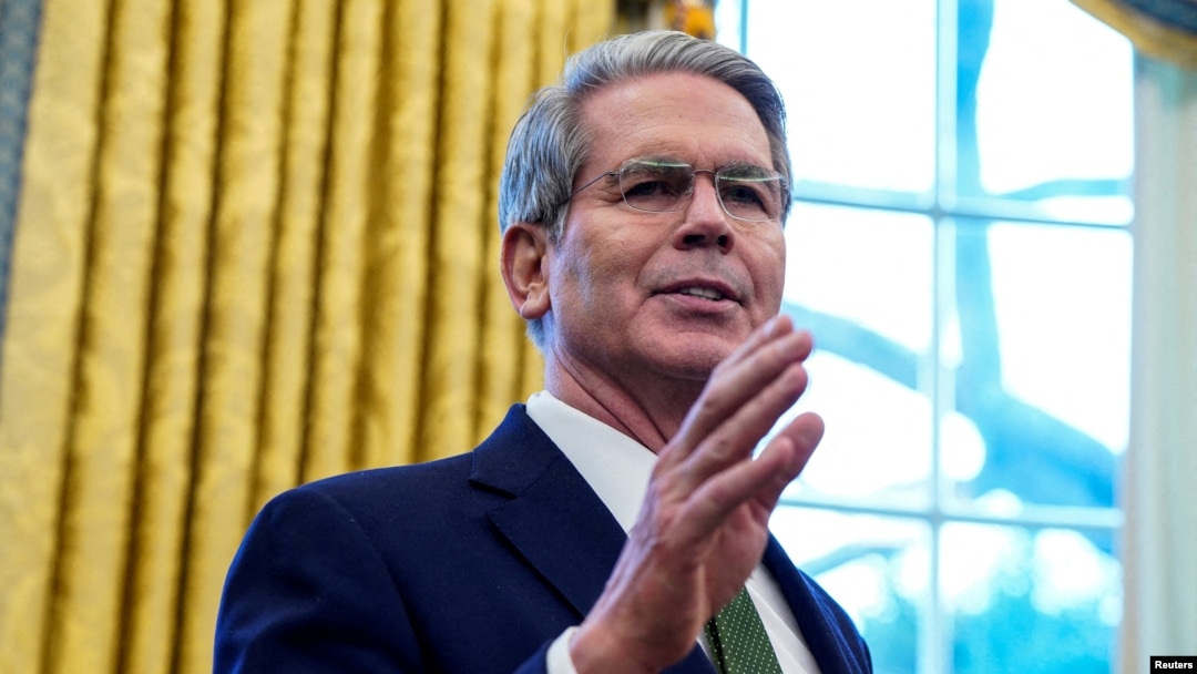 FILE - U.S. Secretary of the Treasury Scott Bessent speaks at the White House in Washington on Feb. 3, 2025. Bessent spoke with Chinese Vice Premier He Lifeng by phone on Feb. 21, expressing frustration with that nation's efforts at rebalancing its economy.