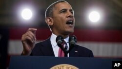 President Barack Obama speaks to U.S. troops and their families at Marine Corps Base Camp Pendleton, California, Aug. 7, 2013.