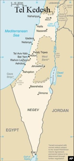 A map showing the approximate location of Tel Kedesh, where the Ptolemaic coin was found