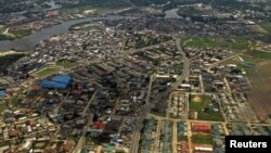 An aerial view of the oil hub city Port Harcourt in Nigeria's Delta region May 16, 2012.