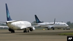 Pesawat-pesawat Garuda Indonesia di bandar udara Soekarno-Hatta, Jakarta. (Foto: Dok)