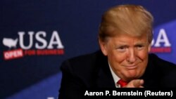 El presidente de EEUU, Donald Trump, durante un foro en Cleveland, EEUU, el 5 de mayo de 2018. REUTERS/Aaron P. Bernstein