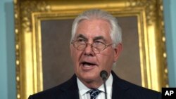 Le secrétaire d'Etat américain Rex Tillerson à Washington, 15 août 2017.