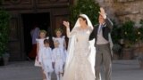 Prince Felix of Luxembourg and his wife Claire Lademacher after their church wedding in Saint-Maximin-La-Sainte-Baume, southern France.&nbsp;