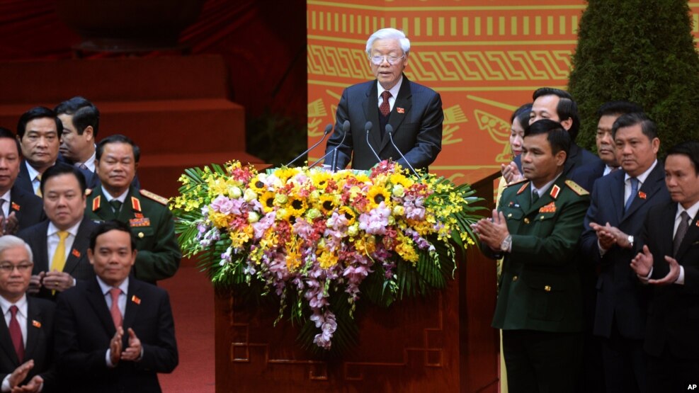 Tổng Bí thư Nguyễn Phú Trọng phát biểu tại Đại hội Đảng Cộng sản Việt Nam lần thứ 12, ngày 28/1/2016.