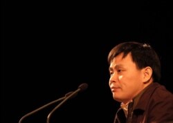 FILE - Cheng Yizhong delivers a speech in Beijing, Nov. 8, 2003.