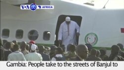 VOA60 Africa - Gambians Celebrate the Arrival of Their New President