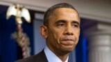 President Barack Obama pauses as he speaks about the death of Nelson Mandela in the briefing room of the White House, Dec. 5, 2013. (File Photo)