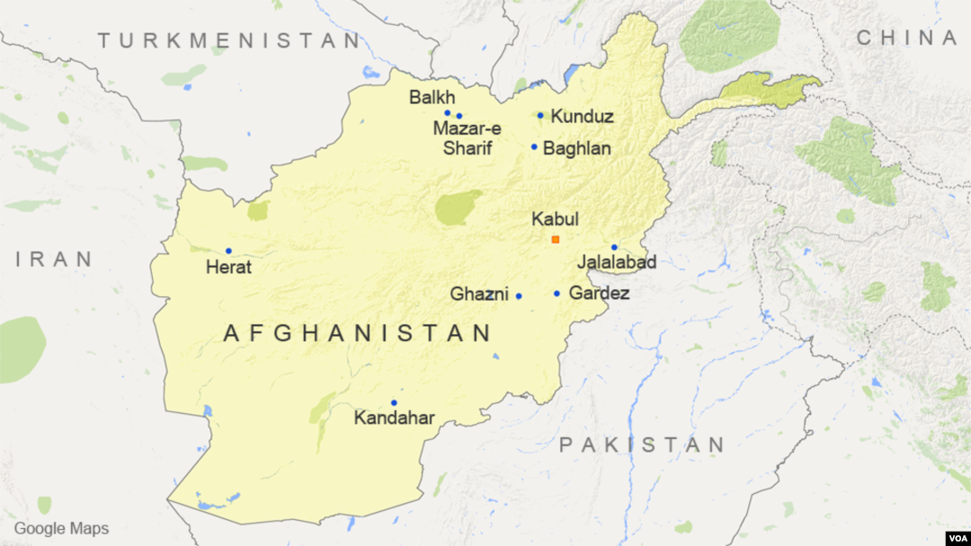 Peta wilayah Afghanistan.