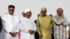 Le président nigérien Mahamadou Issoufou, le président malien Ibrahim Boubacar Keita, le président tchadien Idriss Deby, le président burkinabé Roch Marc Christian Kaboré à Nouakchott le 2 juillet 2018.