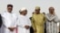 Le président nigérien Mahamadou Issoufou, le président malien Ibrahim Boubacar Keita, le président tchadien Idriss Deby, le président burkinabé Roch Marc Christian Kaboré à Nouakchott le 2 juillet 2018.