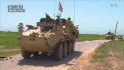US Armored Vehicles Patrol Turkish-Syria Border