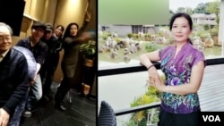 武汉民主人士黄静怡等人玩“倒车，请注意”行为艺术 (推特视频截图)