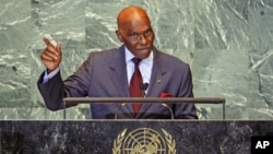 Senegal's President Abdoulaye Wade addresses the 66th United Nations General Assembly at the U.N. headquarters in New York, September 2011. (file photo)