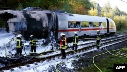 12일 독일 디어도프에서 달리던 고속열차에 화재가 발생했다.