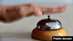 Many concierge desks at hotels have a bell that guests can ring for service. A concierge's job is to help make sure you enjoy the city you're visiting.