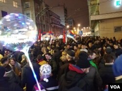 Protest u Beogradu, 29. decembra 2018. godine (Foto: VOA)